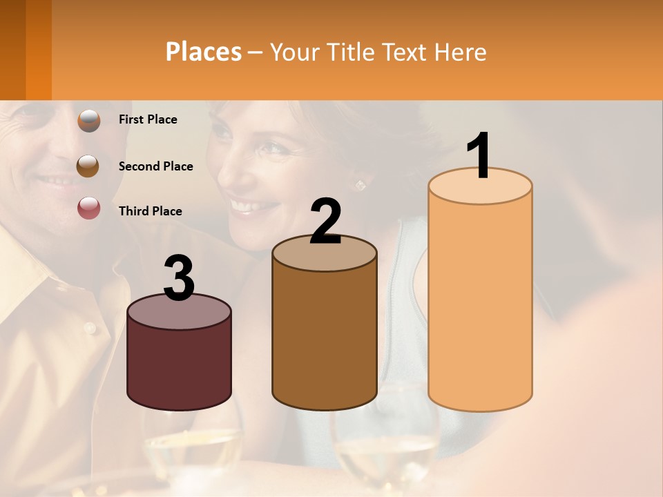 A Man And Woman Sitting At A Table With A Glass Of Wine PowerPoint Template