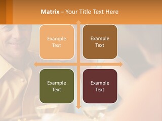 A Man And Woman Sitting At A Table With A Glass Of Wine PowerPoint Template