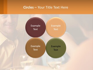 A Man And Woman Sitting At A Table With A Glass Of Wine PowerPoint Template