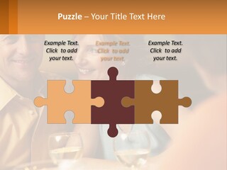 A Man And Woman Sitting At A Table With A Glass Of Wine PowerPoint Template