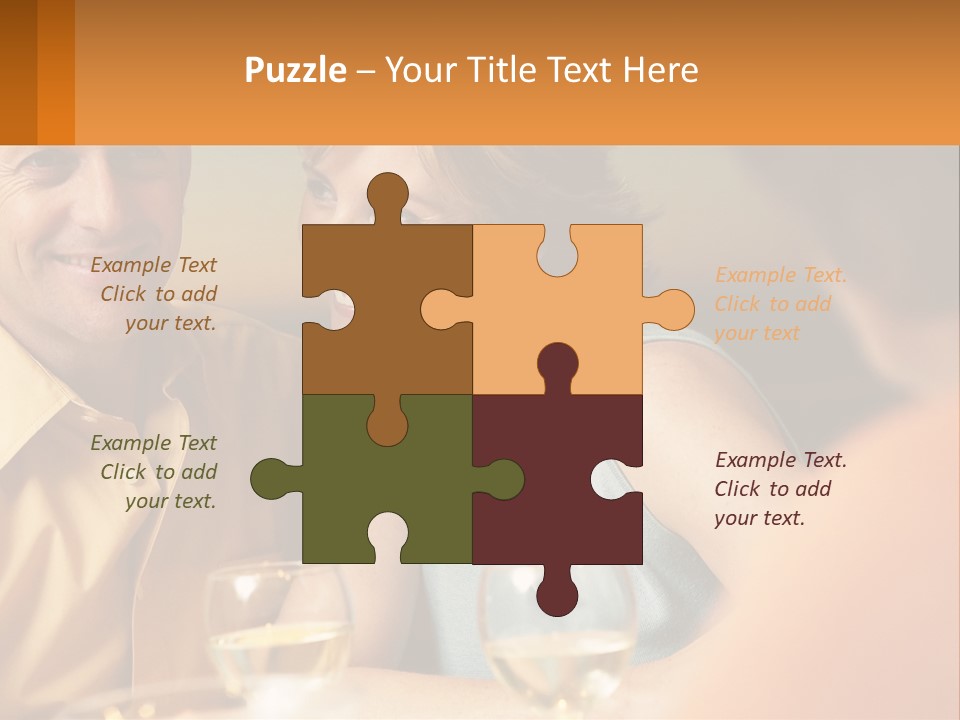 A Man And Woman Sitting At A Table With A Glass Of Wine PowerPoint Template