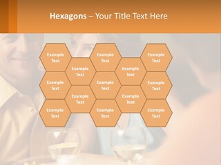 A Man And Woman Sitting At A Table With A Glass Of Wine PowerPoint Template