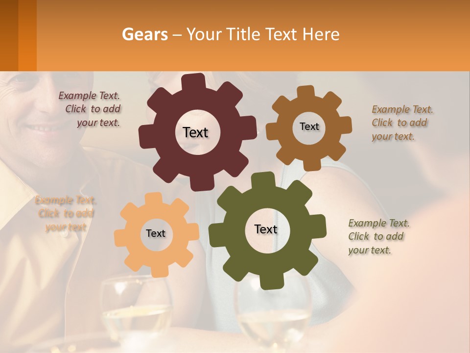 A Man And Woman Sitting At A Table With A Glass Of Wine PowerPoint Template