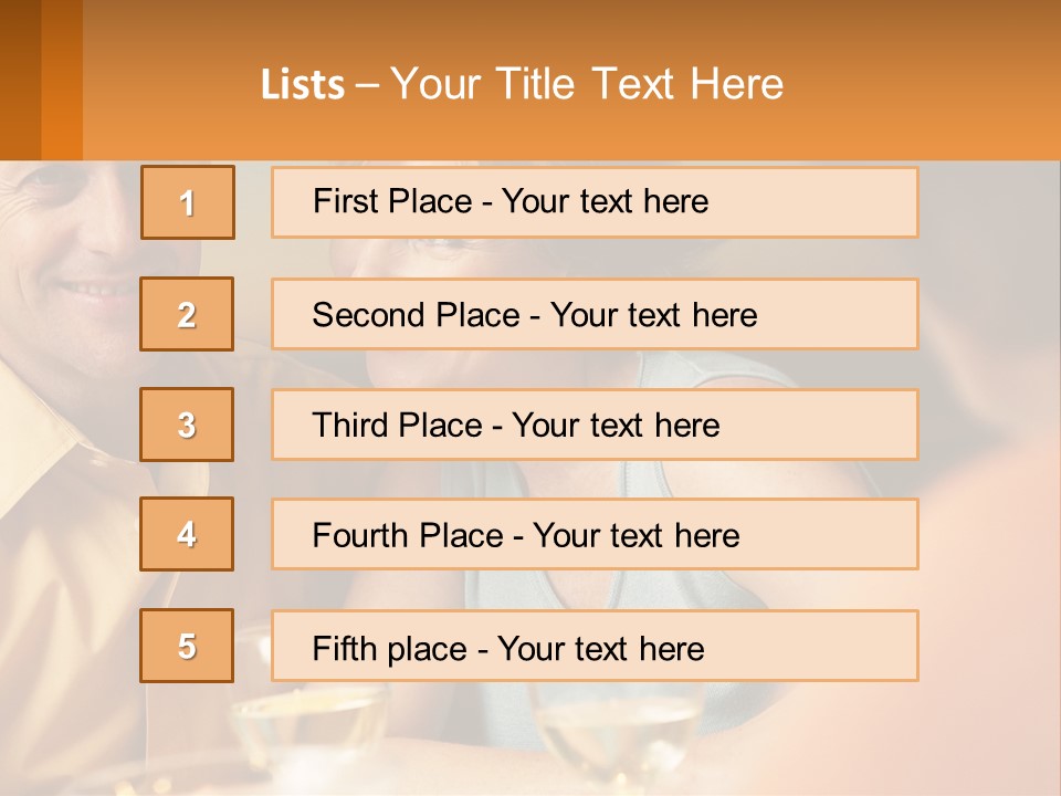 A Man And Woman Sitting At A Table With A Glass Of Wine PowerPoint Template