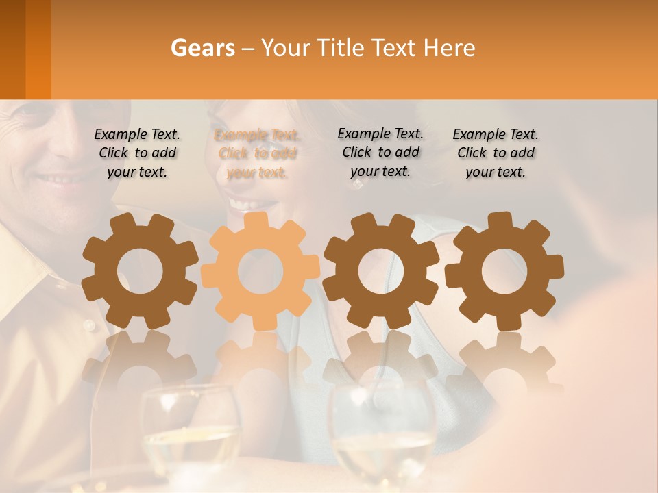 A Man And Woman Sitting At A Table With A Glass Of Wine PowerPoint Template