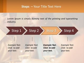 A Man And Woman Sitting At A Table With A Glass Of Wine PowerPoint Template