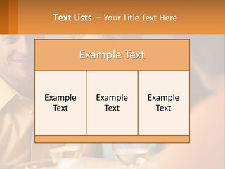 A Man And Woman Sitting At A Table With A Glass Of Wine PowerPoint Template