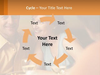 A Man And Woman Sitting At A Table With A Glass Of Wine PowerPoint Template