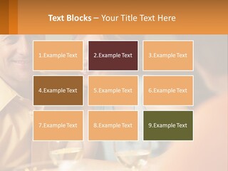 A Man And Woman Sitting At A Table With A Glass Of Wine PowerPoint Template