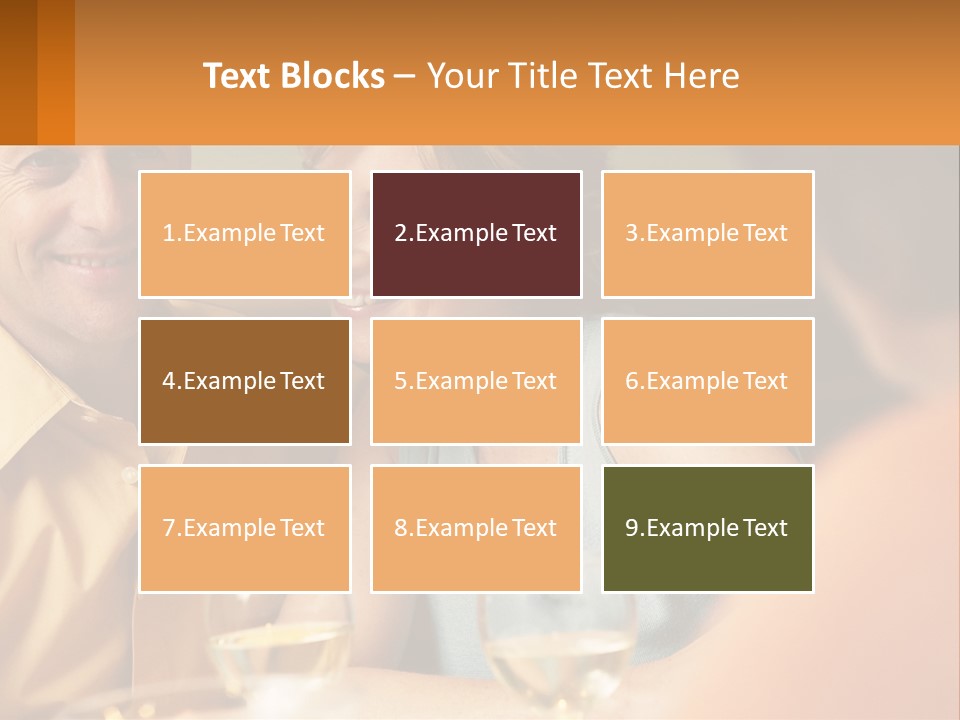 A Man And Woman Sitting At A Table With A Glass Of Wine PowerPoint Template