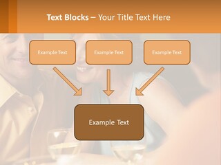 A Man And Woman Sitting At A Table With A Glass Of Wine PowerPoint Template