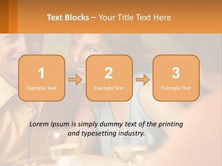 A Man And Woman Sitting At A Table With A Glass Of Wine PowerPoint Template