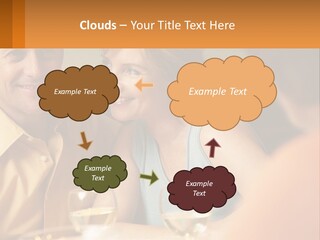 A Man And Woman Sitting At A Table With A Glass Of Wine PowerPoint Template