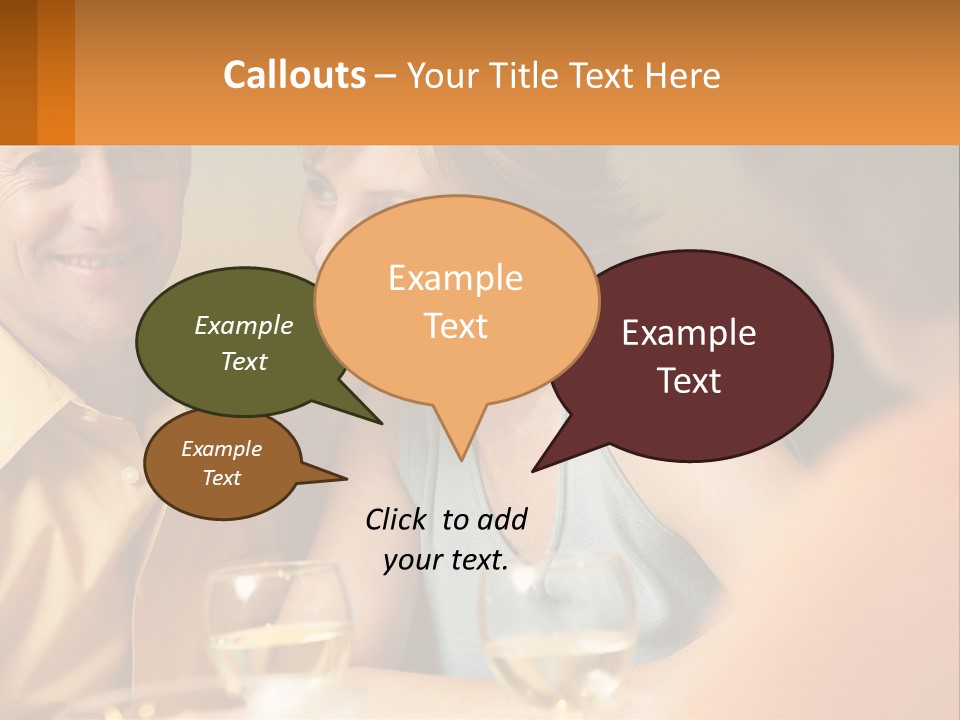 A Man And Woman Sitting At A Table With A Glass Of Wine PowerPoint Template