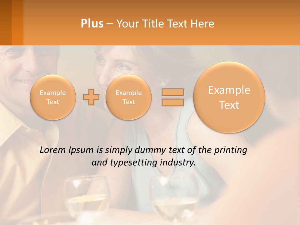 A Man And Woman Sitting At A Table With A Glass Of Wine PowerPoint Template