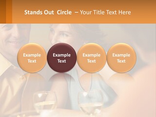 A Man And Woman Sitting At A Table With A Glass Of Wine PowerPoint Template
