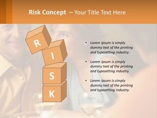 A Man And Woman Sitting At A Table With A Glass Of Wine PowerPoint Template