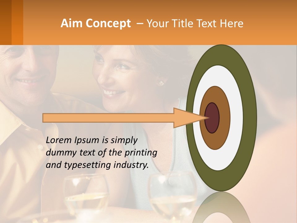 A Man And Woman Sitting At A Table With A Glass Of Wine PowerPoint Template