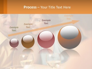 A Man And Woman Sitting At A Table With A Glass Of Wine PowerPoint Template
