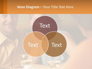 A Man And Woman Sitting At A Table With A Glass Of Wine PowerPoint Template
