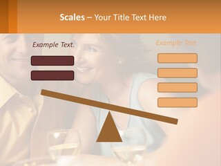 A Man And Woman Sitting At A Table With A Glass Of Wine PowerPoint Template