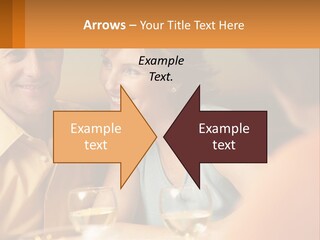 A Man And Woman Sitting At A Table With A Glass Of Wine PowerPoint Template