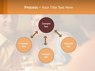 A Man And Woman Sitting At A Table With A Glass Of Wine PowerPoint Template