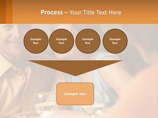 A Man And Woman Sitting At A Table With A Glass Of Wine PowerPoint Template