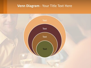 A Man And Woman Sitting At A Table With A Glass Of Wine PowerPoint Template
