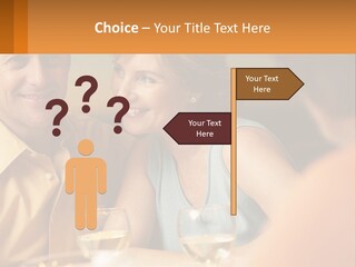 A Man And Woman Sitting At A Table With A Glass Of Wine PowerPoint Template