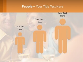 A Man And Woman Sitting At A Table With A Glass Of Wine PowerPoint Template