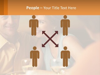 A Man And Woman Sitting At A Table With A Glass Of Wine PowerPoint Template