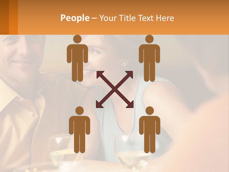 A Man And Woman Sitting At A Table With A Glass Of Wine PowerPoint Template