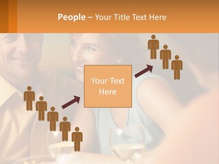 A Man And Woman Sitting At A Table With A Glass Of Wine PowerPoint Template