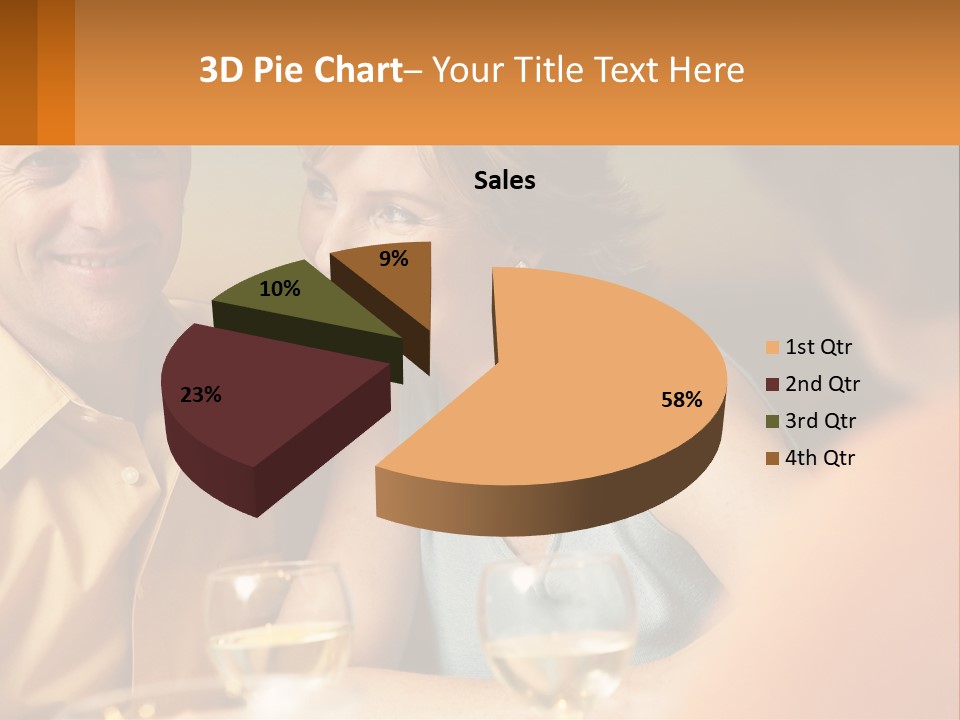 A Man And Woman Sitting At A Table With A Glass Of Wine PowerPoint Template