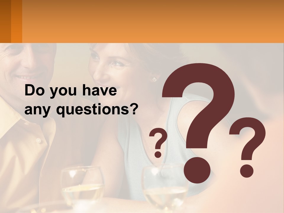 A Man And Woman Sitting At A Table With A Glass Of Wine PowerPoint Template