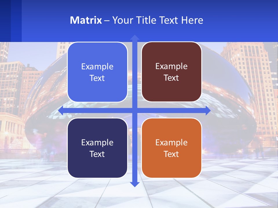 A Large Blue Ball In The Middle Of A City PowerPoint Template