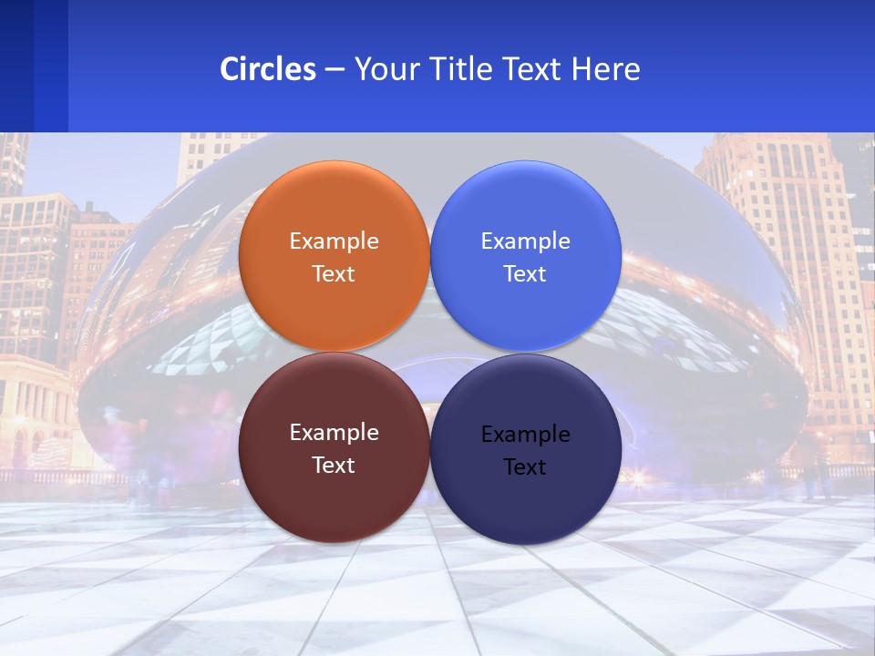 A Large Blue Ball In The Middle Of A City PowerPoint Template