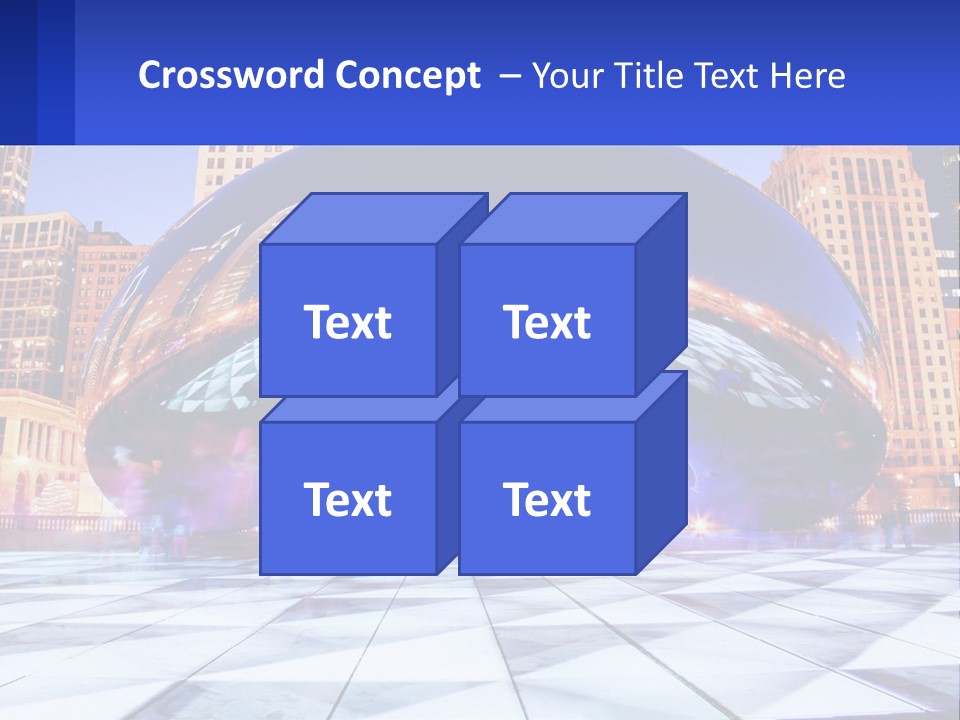 A Large Blue Ball In The Middle Of A City PowerPoint Template