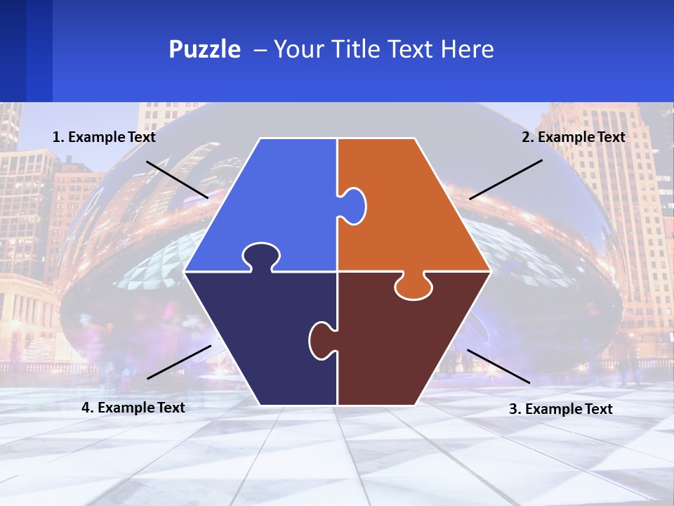 A Large Blue Ball In The Middle Of A City PowerPoint Template