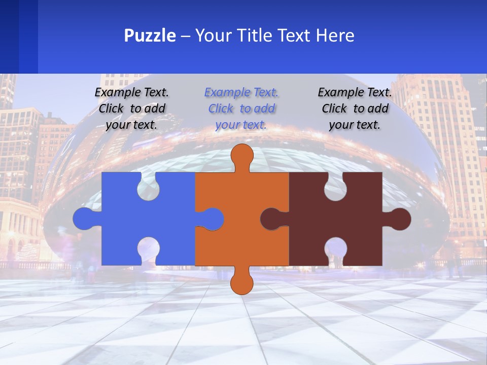 A Large Blue Ball In The Middle Of A City PowerPoint Template