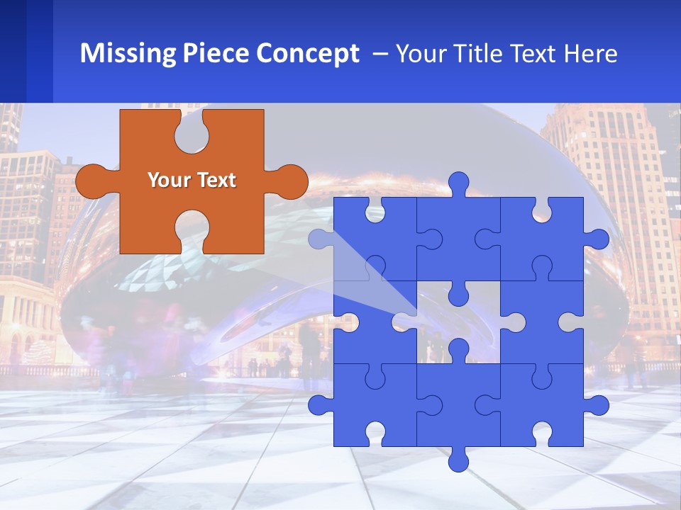 A Large Blue Ball In The Middle Of A City PowerPoint Template