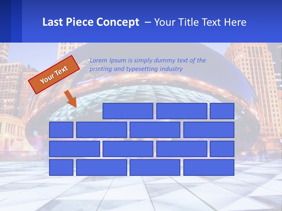 A Large Blue Ball In The Middle Of A City PowerPoint Template