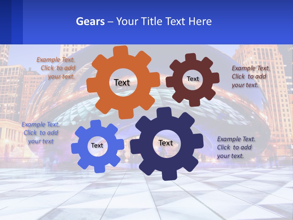 A Large Blue Ball In The Middle Of A City PowerPoint Template