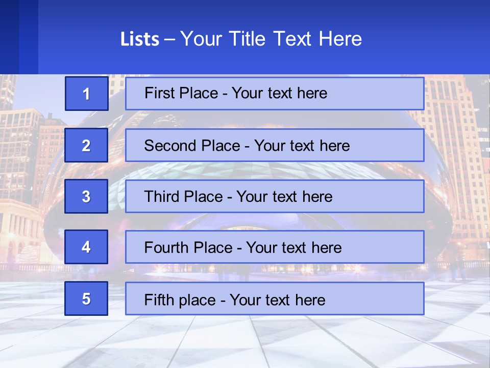 A Large Blue Ball In The Middle Of A City PowerPoint Template