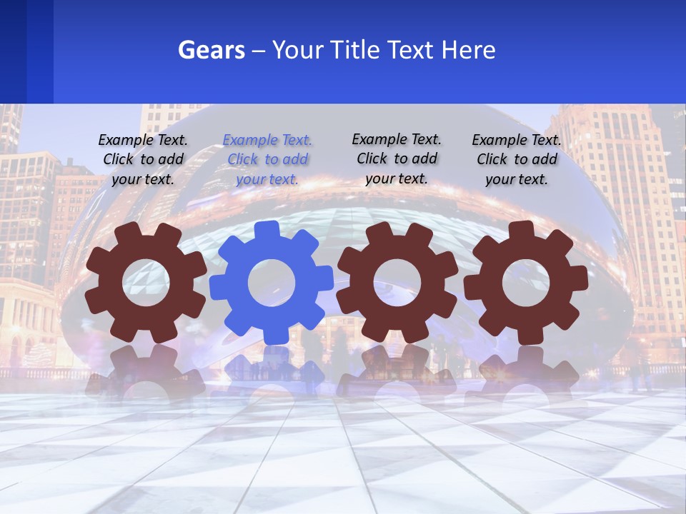 A Large Blue Ball In The Middle Of A City PowerPoint Template