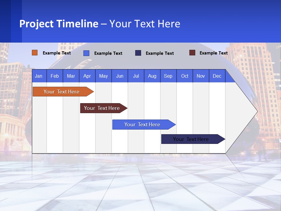 A Large Blue Ball In The Middle Of A City PowerPoint Template