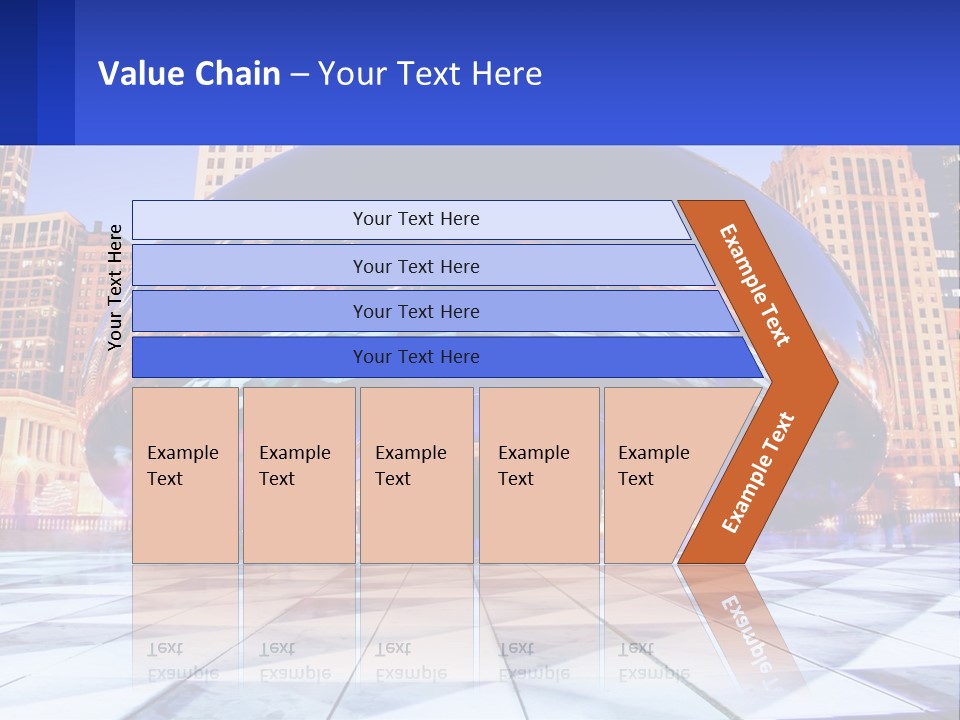 A Large Blue Ball In The Middle Of A City PowerPoint Template