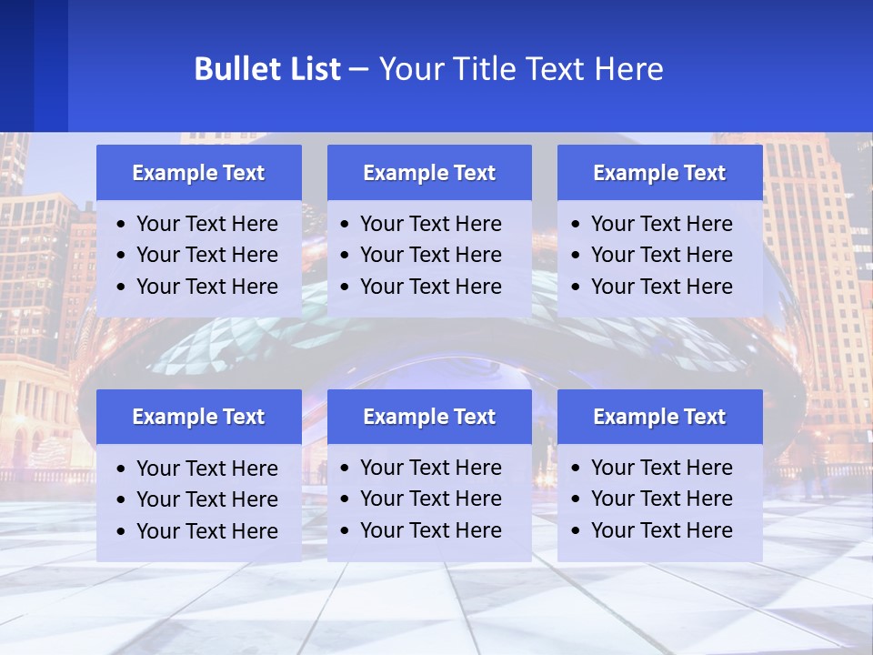 A Large Blue Ball In The Middle Of A City PowerPoint Template