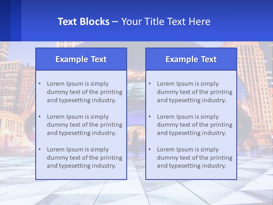 A Large Blue Ball In The Middle Of A City PowerPoint Template